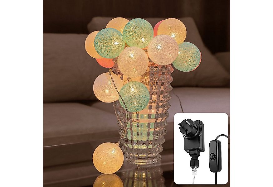 COZY HOME LED-Lichterkette Cotton Balls - Strombetrieben, 20 LED I 6m I War günstig online kaufen