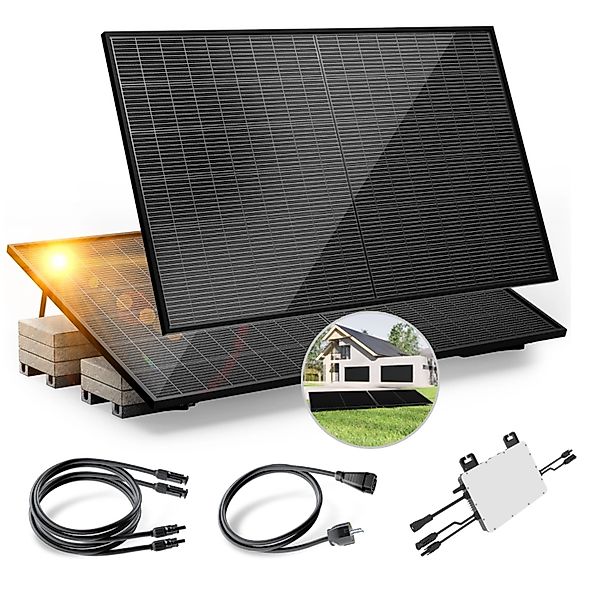 Solakon Balkonkraftwerk 900W 800W Solaranlage mit Gartenhalterung Steckerfe günstig online kaufen