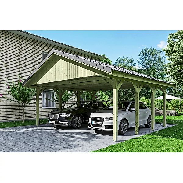 Satteldach-Carport Wallgau 620 x 600 cm Dachlattung günstig online kaufen