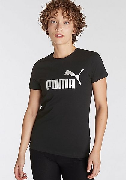 PUMA T-Shirt ESS+ METALLIC LOGO TEE Regular Fit, Kurzarm, Rundhalsausschnit günstig online kaufen