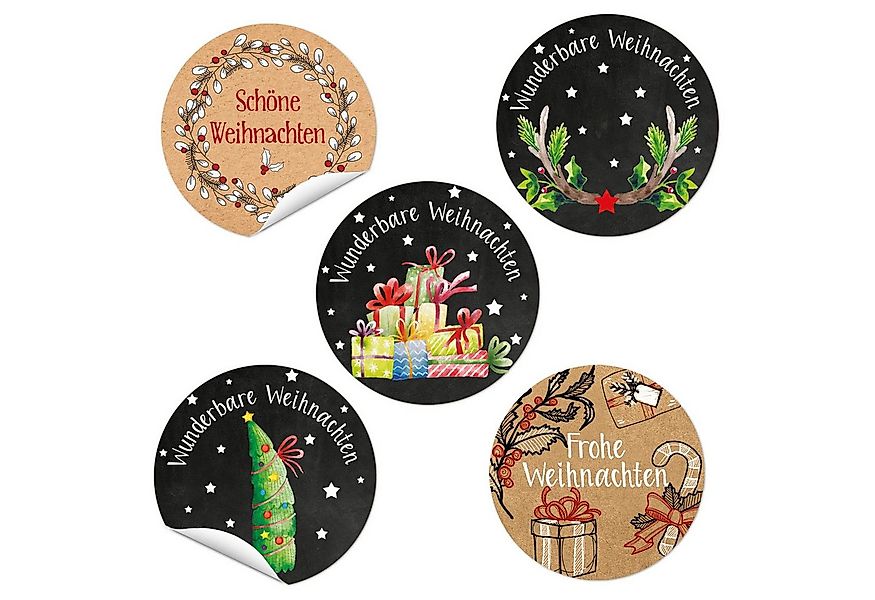 Logbuch-Verlag Dekofigur Weihnachtsaufkleber Set 4 cm rund – 5 x 24 weihnac günstig online kaufen
