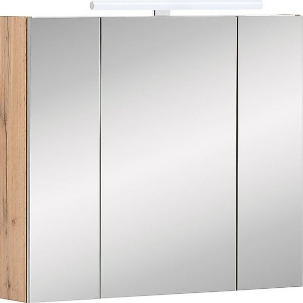 Schildmeyer Spiegelschrank Duo Breite 80 cm, 3-türig, LED-Beleuchtung, Scha günstig online kaufen