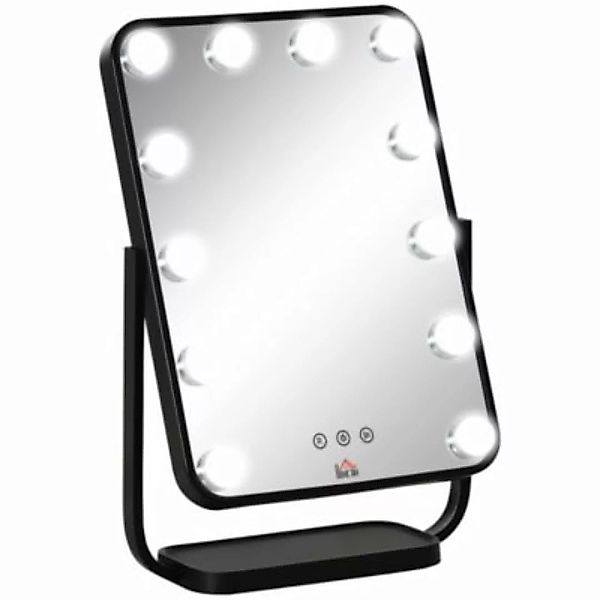 HOMCOM LED-Spiegel mit LED-Lampen schwarz günstig online kaufen