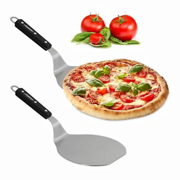 relaxdays 2 x Pizzaschieber mit Holzgriff silber günstig online kaufen
