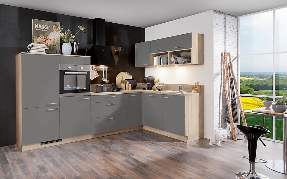 KOCHSTATION Küchenzeile "KS-Scafa, vormontiert, mit höhenverstellbaren Füße günstig online kaufen