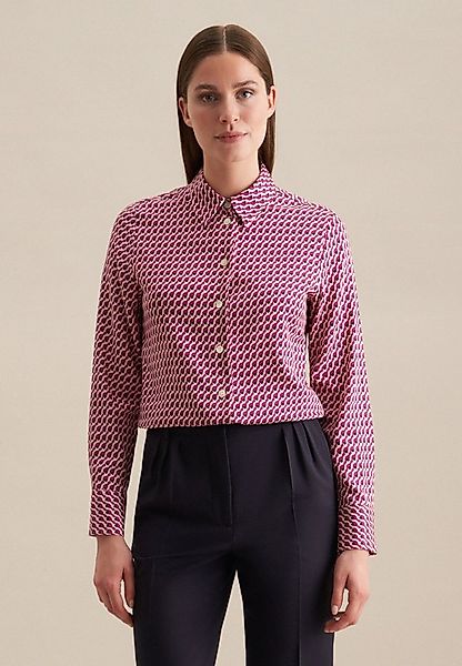 seidensticker Hemdbluse Schwarze Rose Langarm Kragen Druck günstig online kaufen