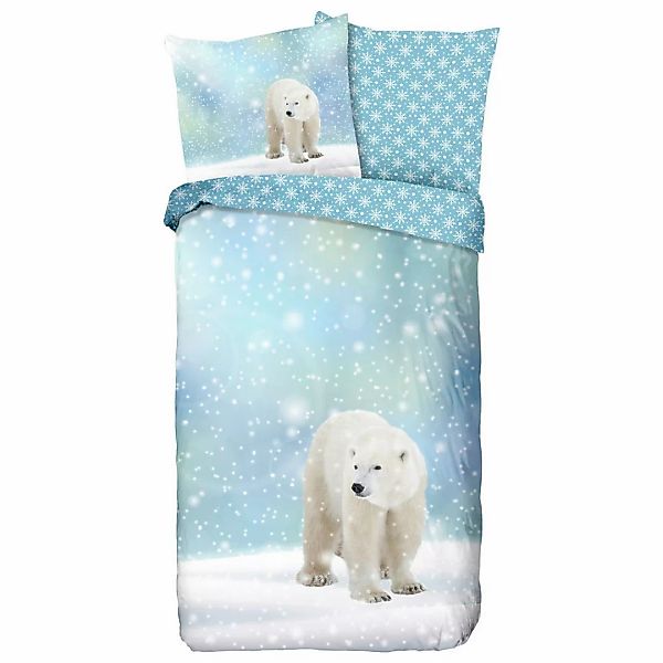 good morning Kinderbettwäsche »Icebear«, Biber, 135x200, Weich, Warm, Reißv günstig online kaufen