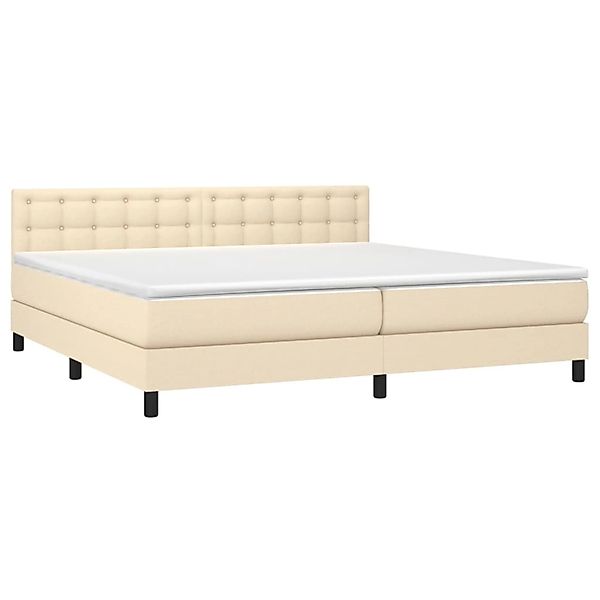 vidaXL Boxspringbett mit Matratze & LED Creme 200x200 cm Stoff 3133506 günstig online kaufen