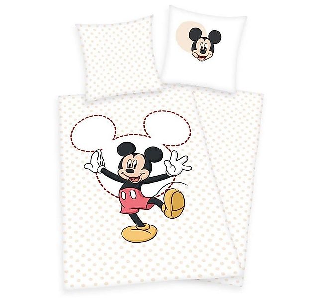 Herding Wendebettwäsche Mickey Mouse Punkte, Baumwolle, 2 teilig, 135x200cm günstig online kaufen