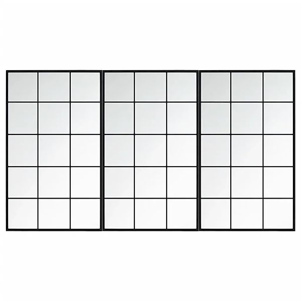 vidaXL Wandspiegel 3 Stk Schwarz 100x60 cm Metall 3189036 günstig online kaufen
