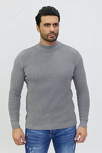 Denim Distriqt Strickpullover Stehkragen Pullover in feinem Muster günstig online kaufen