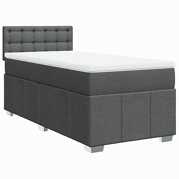 vidaXL Bett Boxspringbett mit Matratze Dunkelgrau 90x190 cm Stoff günstig online kaufen