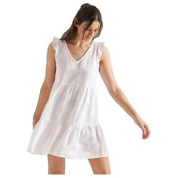 Superdry  Kurze Kleider Robe  Tinsley mi-longue col en V sans manches blanc günstig online kaufen
