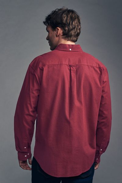 Next Langarmhemd Angerautes, langärmeliges Oxford-Hemd (1-tlg) günstig online kaufen