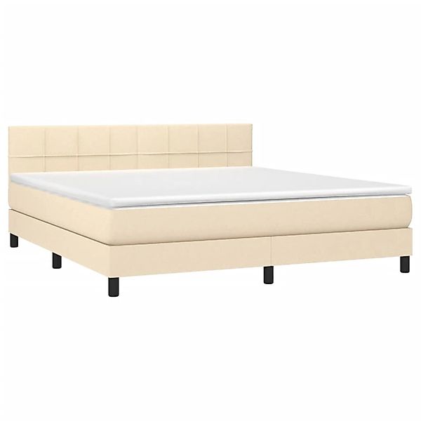 vidaXL Boxspringbett mit Matratze & LED Creme 180x200 cm Stoff 3133178 günstig online kaufen