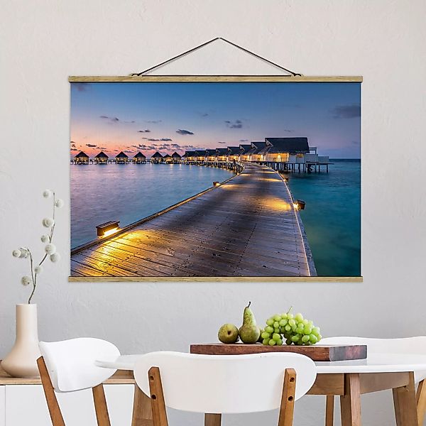 Stoffbild mit Posterleisten Sonnenuntergang im Paradies günstig online kaufen