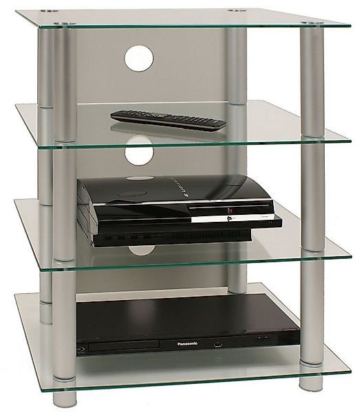 VCM TV-Rack Hifi Möbel Rack Alu Glas Phono Mediaregal Blados günstig online kaufen