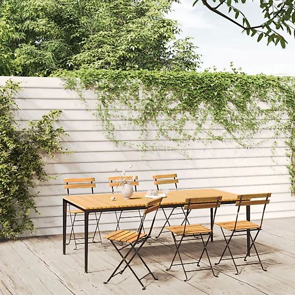 Vidaxl Klappbare Gartenstühle 6 Stk. Stahl Und Massivholz Akazie günstig online kaufen