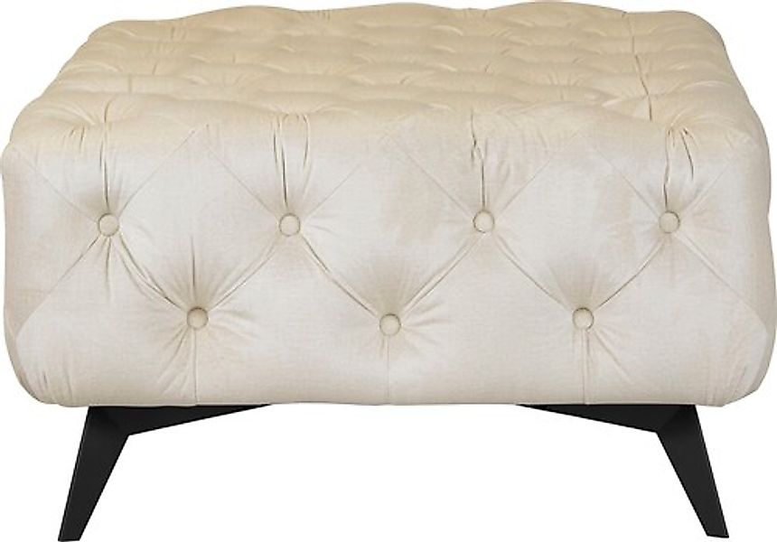 Leonique Polsterhocker "Amaury", Chesterfield-Optik, Breite 80cm, Fußfarbe günstig online kaufen