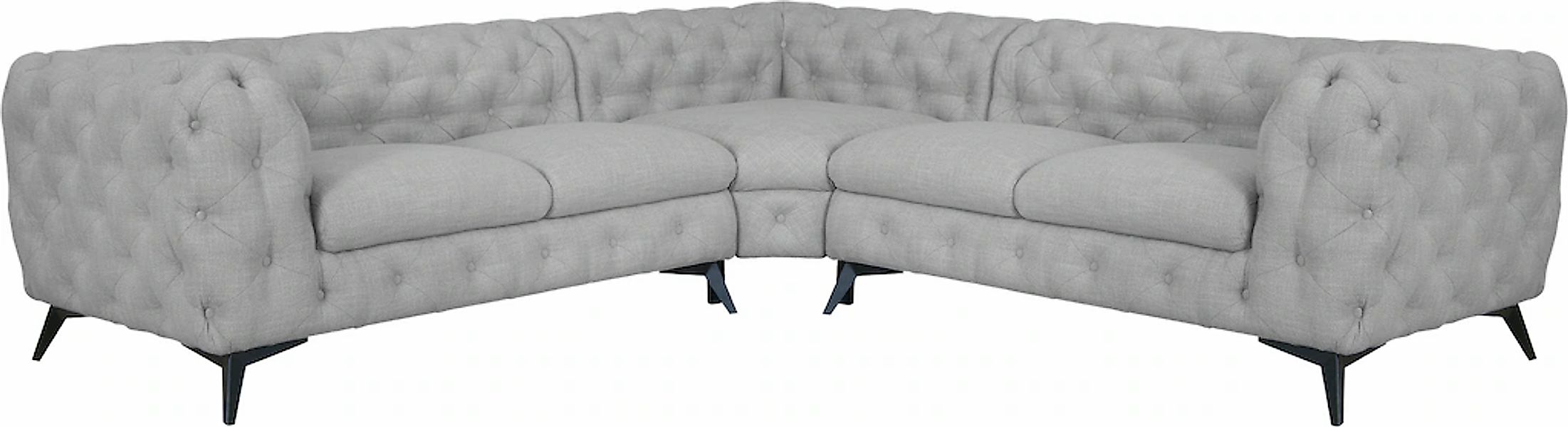 Home affaire Chesterfield-Sofa "Ecksofa GLYNIS L-Form mit Wellenunterfederu günstig online kaufen