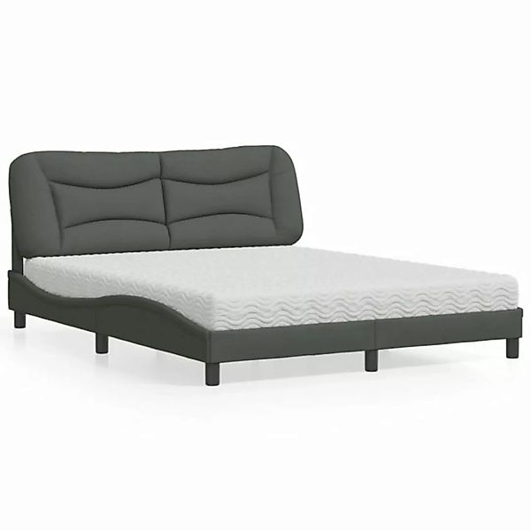 vidaXL Bett Bett mit Matratze Dunkelgrau 160x200 cm Stoff günstig online kaufen