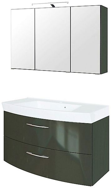 welltime Badmöbel-Set Florida, (2-St), Breite 100 cm, Waschtisch mit gewölb günstig online kaufen