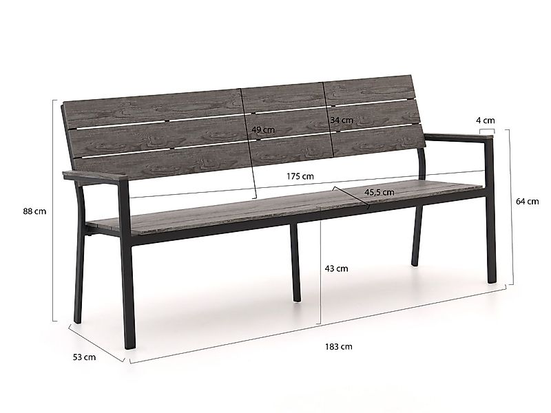 Bellagio Fidenza Gartenbank 183 cm günstig online kaufen