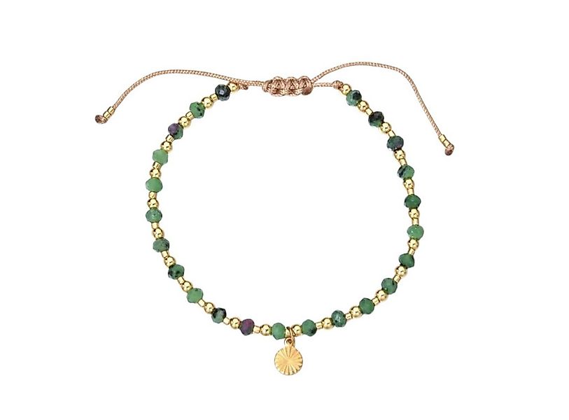 KARMA Armband Damenarmband Achat Edelstein Grün oder Rosa Gold (Edelsteinar günstig online kaufen