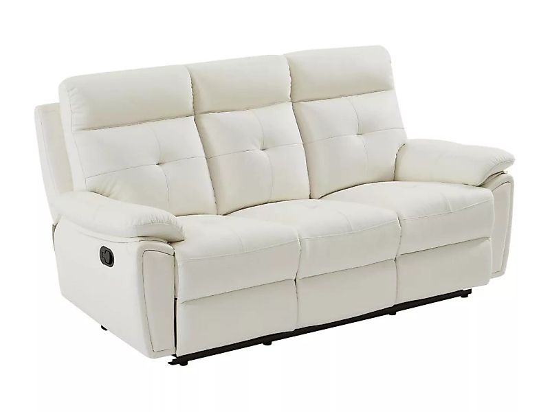 Relaxsofa 3-Sitzer - Leder- Weiß - VINETA günstig online kaufen
