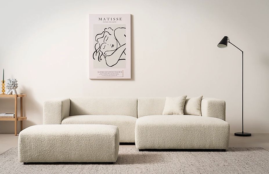 Home affaire Polsterecke "BAKELS, Ecksofa-Set mit Hocker, L-Form mit Schlaf günstig online kaufen