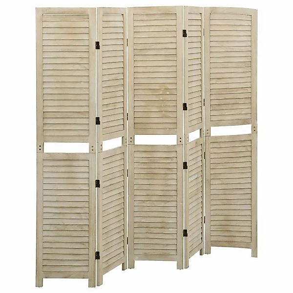 vidaXL 5-tlg. Raumteiler 175x165 cm Massivholz Paulownia günstig online kaufen