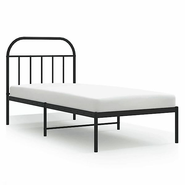 vidaXL Bettgestell mit Kopfteil Metall Schwarz 90x190 cm Modell 61796813 günstig online kaufen