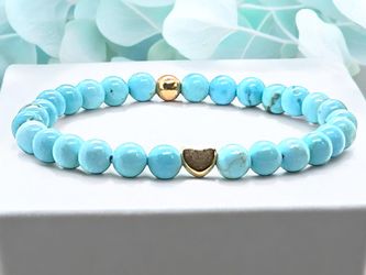 Steinfixx® Perlenarmband Türkis Edelsteinarmband mit 333 günstig online kaufen