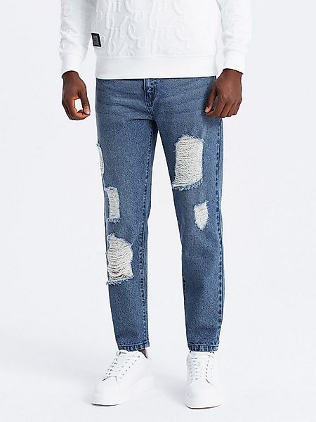 OMBRE Destroyed-Jeans Herren TAPERED FIT Denim-Hose günstig online kaufen