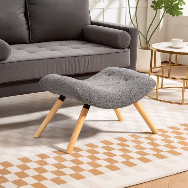 HOMCOM Fußhocker mit Berberfleece-Stoff, bis 120 günstig online kaufen