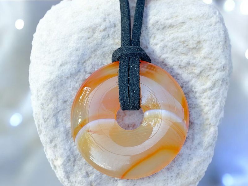 Steinfixx® Lange Kette echter Edelsteindonut 30 günstig online kaufen