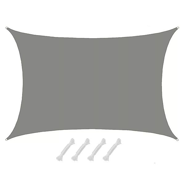 AMANKA Polyester Sonnensegel Wasserdicht - 7 x 5 m Rechteckig Grau günstig online kaufen