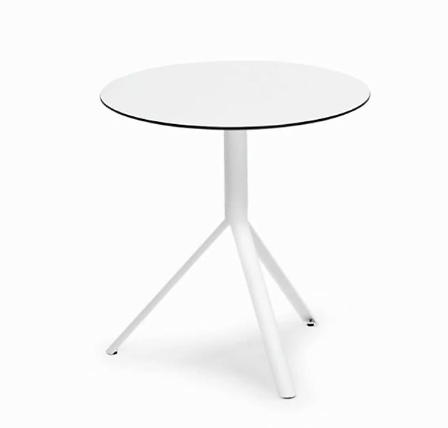Trio Outdoor Bistrotisch rund Weiß HPL Weiß ∅70 cm günstig online kaufen