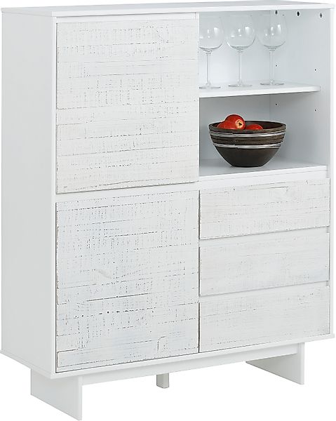 Home affaire Highboard »Morgan Midischrank«, Kommode aus massivem Kiefernho günstig online kaufen