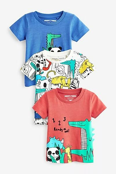 Next T-Shirt Kurzarm-T-Shirts mit Figur im 3er-Pack (3-tlg) günstig online kaufen