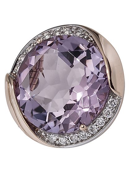 JOBO Kettenanhänger "Anhänger mit Amethyst und 16 Diamanten", rund 585 Rosé günstig online kaufen