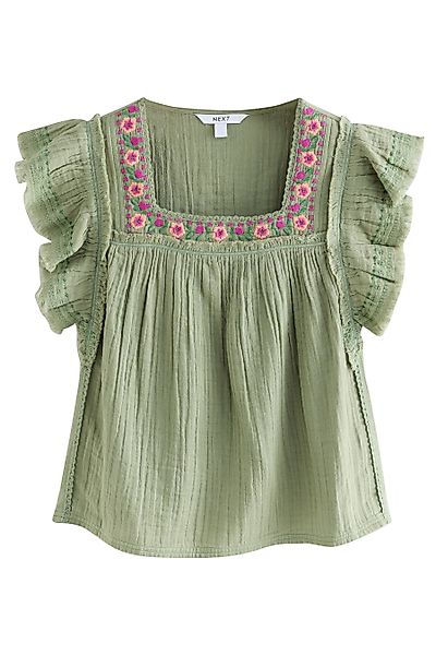 Next Shirtbluse Kurzarm-Bluse mit rundem Ausschnitt günstig online kaufen