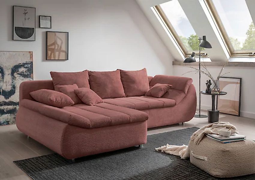 INOSIGN Ecksofa »Imola, bequem, aktuelle Steppung im Sitz, L-Form, Breite 2 günstig online kaufen