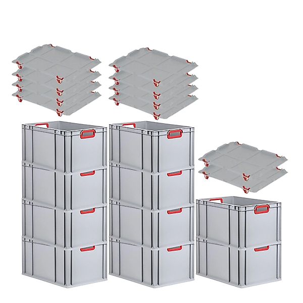 PROREGAL Spar Set 10x Eurobox Nextgen Color Mit Auflagedeckel & Schiebeschn günstig online kaufen