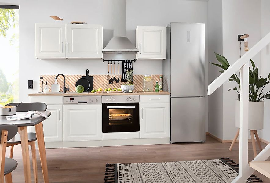 HELD MÖBEL Küchenzeile "Stockholm", Breite 220 cm, mit hochwertigen MDF Fro günstig online kaufen