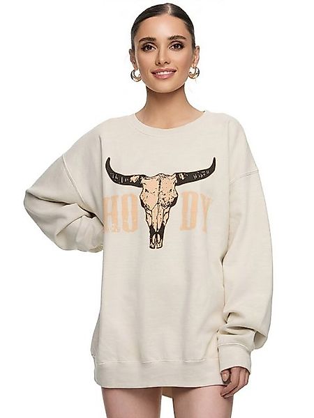 Worldclassca Sweatshirt Worldclassca Oversized Sweatshirt Print HOWDY Stier günstig online kaufen