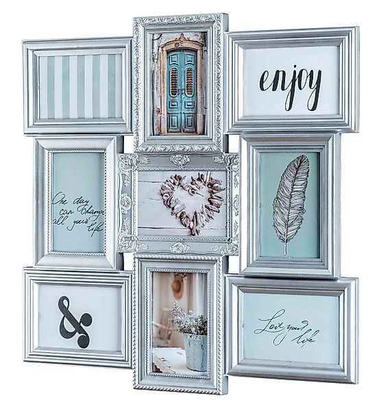 Levandeo® Bilderrahmen Collage, Bilderrahmen 9 Fotos 10x15 Schwarz Kupfer B günstig online kaufen