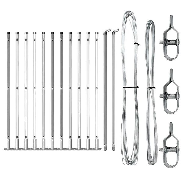 vidaXL Zaunpfosten 13 Stk Silber Stahl 42004321 günstig online kaufen