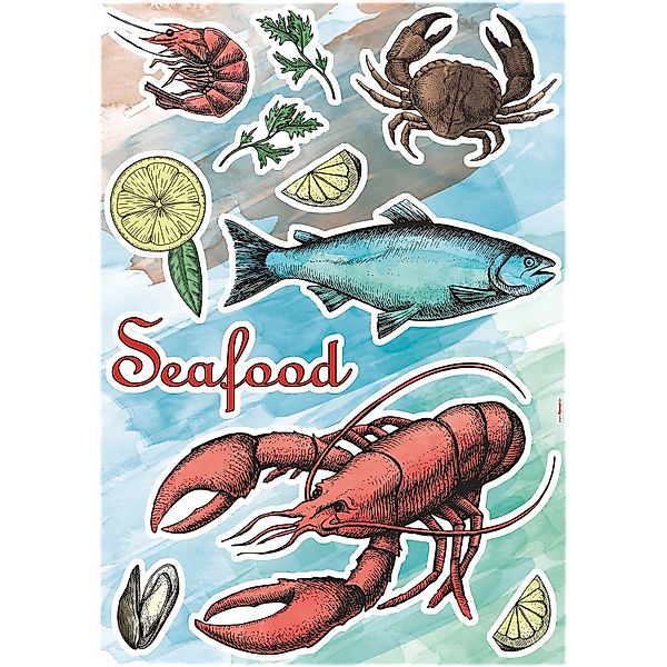 Komar Deko-Sticker Seafood 50 cm x 70 cm günstig online kaufen