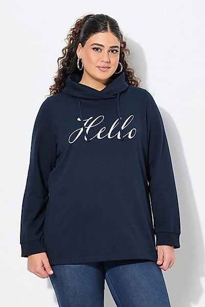 Ulla Popken Sweatshirt Sweatshirt Classic Fit HELLO Stehkragen günstig online kaufen